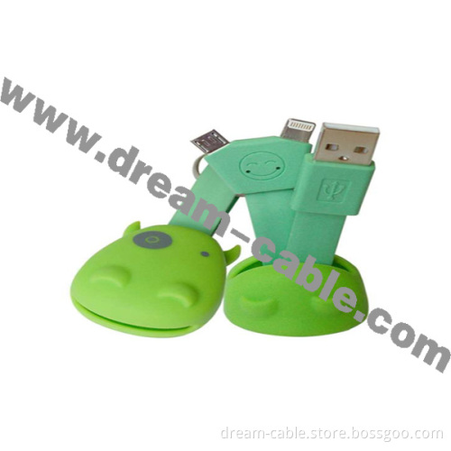 2 in 1 Keychain Portable USB Charger Cable